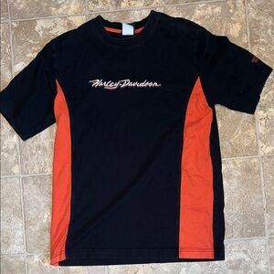 Harley-Davidson Men's Tee in Black and Orange